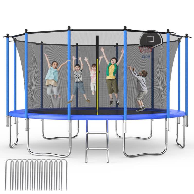 SENCHO GINSYTALIOR Round Backyard Trampoline with Safety Enclosure JSL16FT (Box 1 of 2)