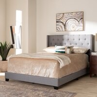 Adalard Queen Upholstered Wingback Bed Lark Manor