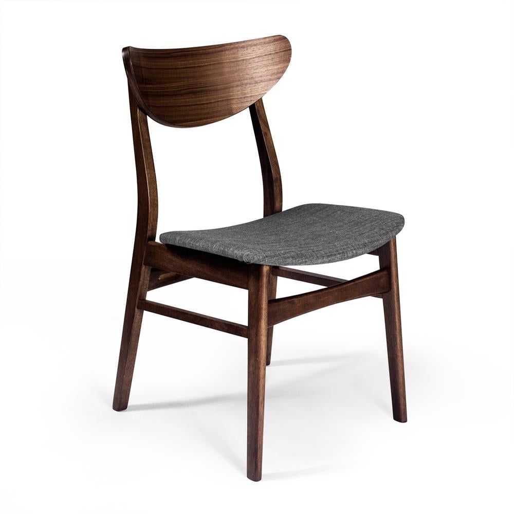 Aeon Walnut & Grey Fabric Dining Chair - Set Of 2   SKU: Aeon AE1533-Wal-Grey