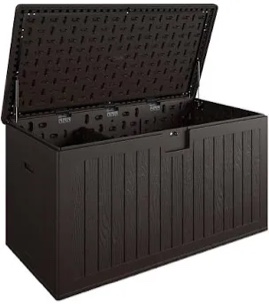Large 150 Gal. Outdoor Storage Box, Dark Brown