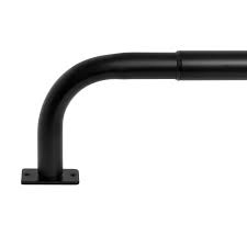 MERIVILLE 1-Inch Diameter Wraparound Blackout Curtain Rod, 48-Inch to 84-Inch, Black Finish