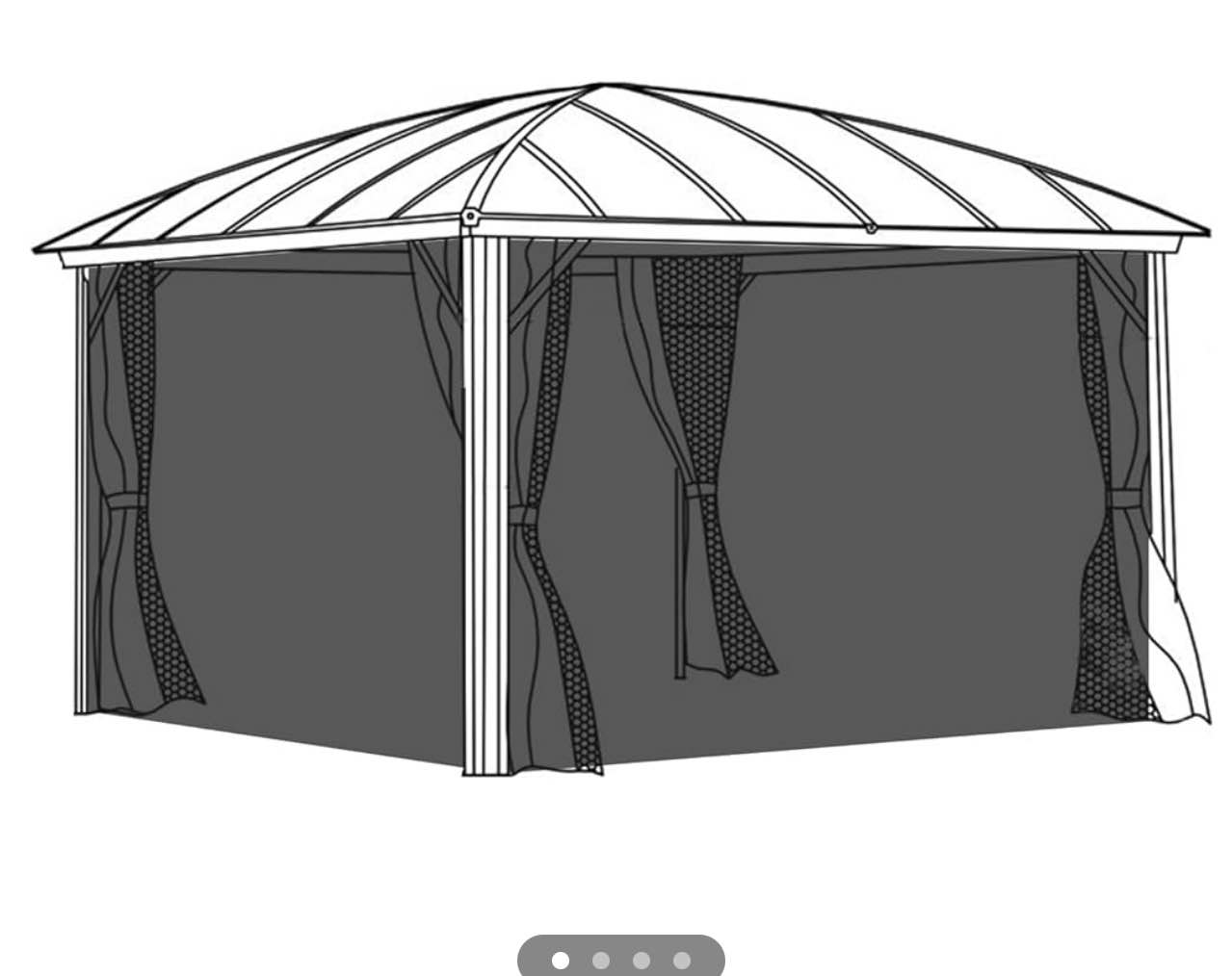 Gazebo Netting Customized Size 8ft-30ft Replacement Mosquito Netting for Gazebo, Outdoor Pergola Mosquito Netting