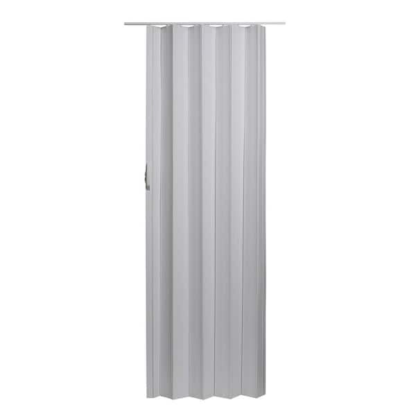 Via 36 in. x 96 in. White Vinyl Accordion Door with Hardware