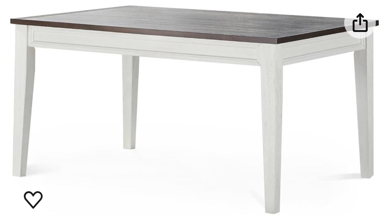 rectangular dining table with rounded edges gray and white with leaf WF295546AAE. Table top ONLY no legs