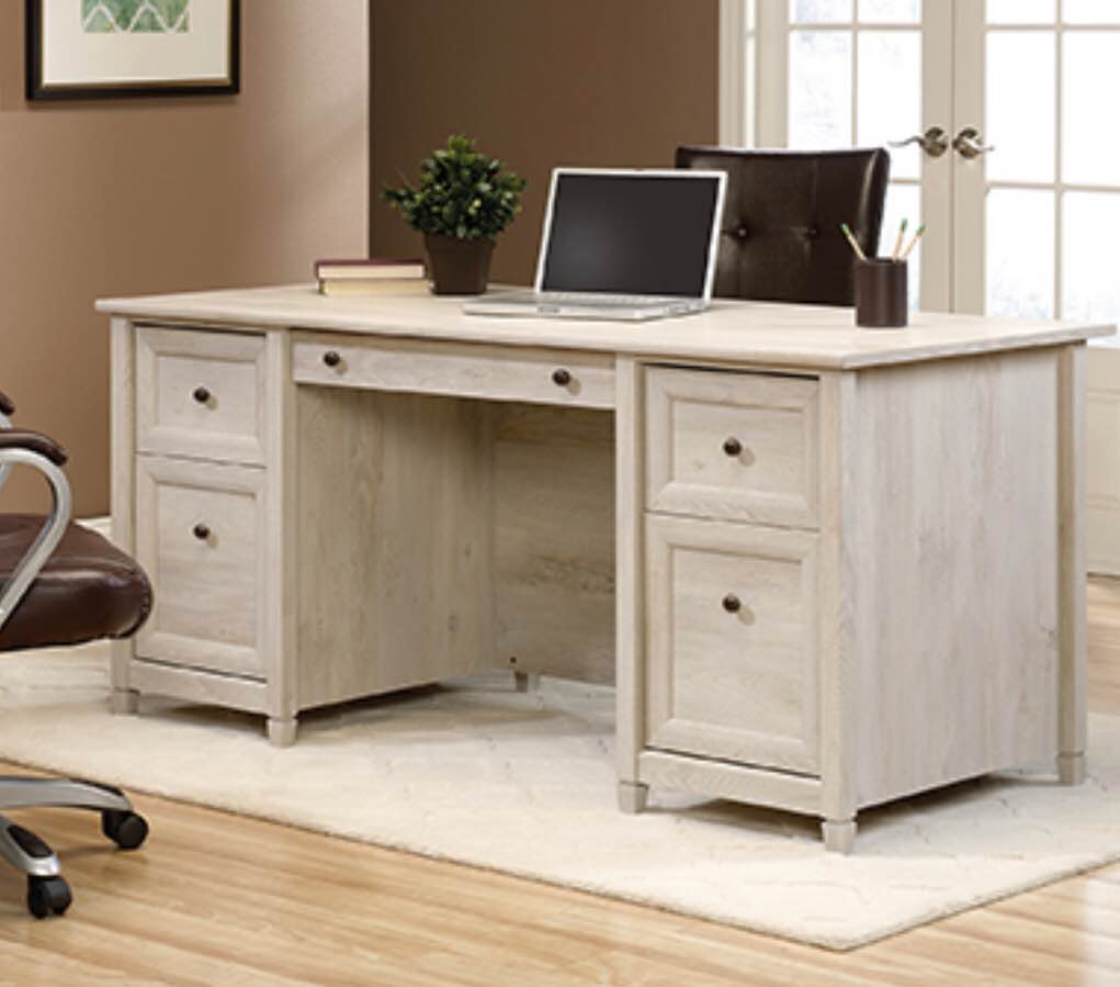 sauder executive desk edge water collection chalked chestnut finish Box 2 of 2 ONLY 