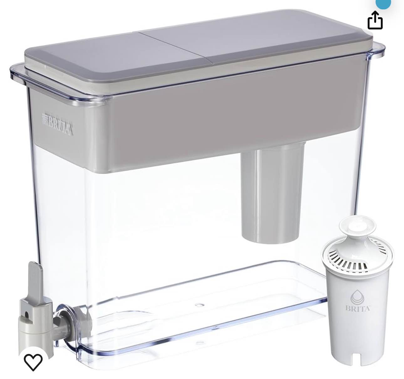 Brita UltraMax Large Water Dispenser With Standard Filter, BPA-Free, Replaces 1,800 Plastic Water Bottles a Year, Lasts Two Months or 40 Gallons, Includes 1 Filter, Kitchen Accessories, Large - 27-Cup