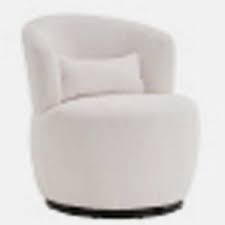 Swivel Accent Chair, Modern Teddy Fabric