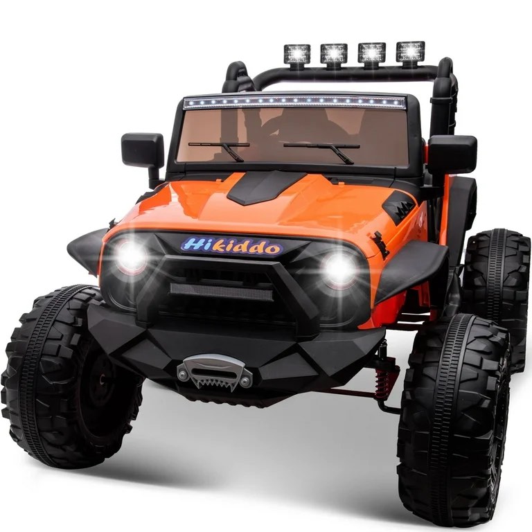 Hikiddo JC555 24V Ride on Toy for Big Kids, 2 Seater Powered Ride-on Truck Car with Remote - Orange