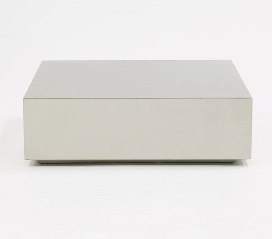 MODREST ANVIL MODERN BRUSHED STAINLESS STEEL COFFEE TABLE