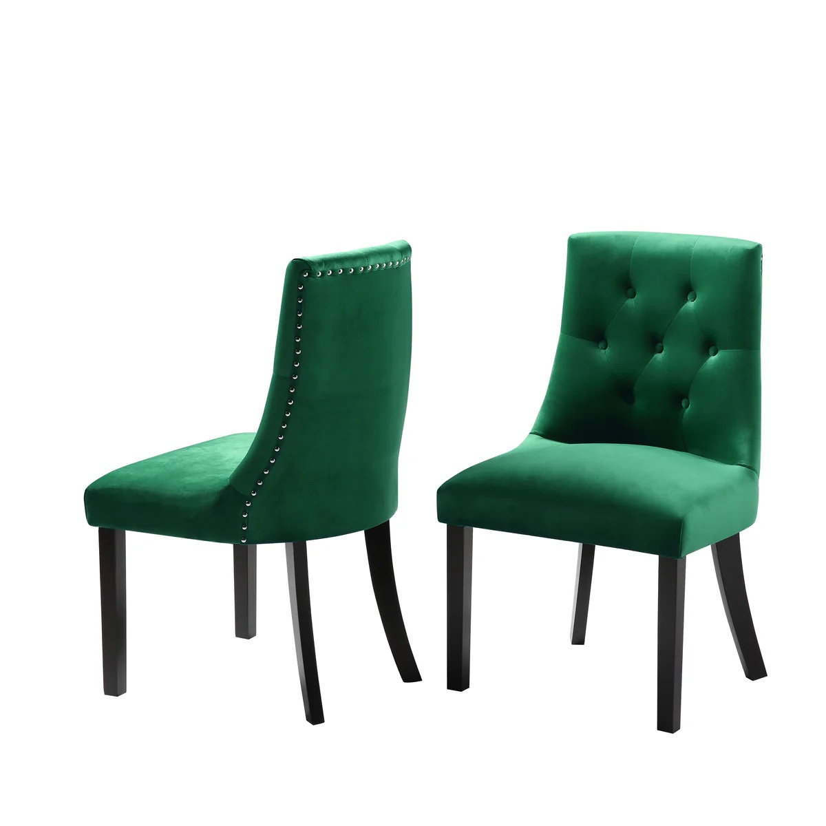 (Set of 2) Bellcrest Velvet Dining Chairs - Emerald Green