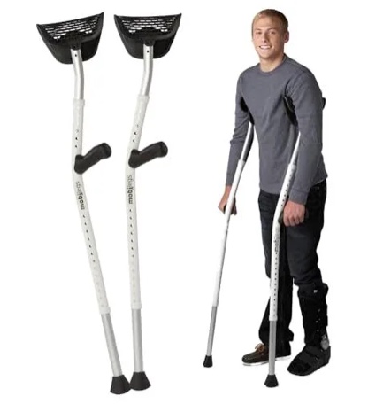 Ultra Crutches for Adults with Ergonomic Handgrips & Plush Saddle - Adjustable Height, Ventilated Saddle, Reduces Pain & Discomfort, Perfect for Post-Surgery & Long Term Disability
