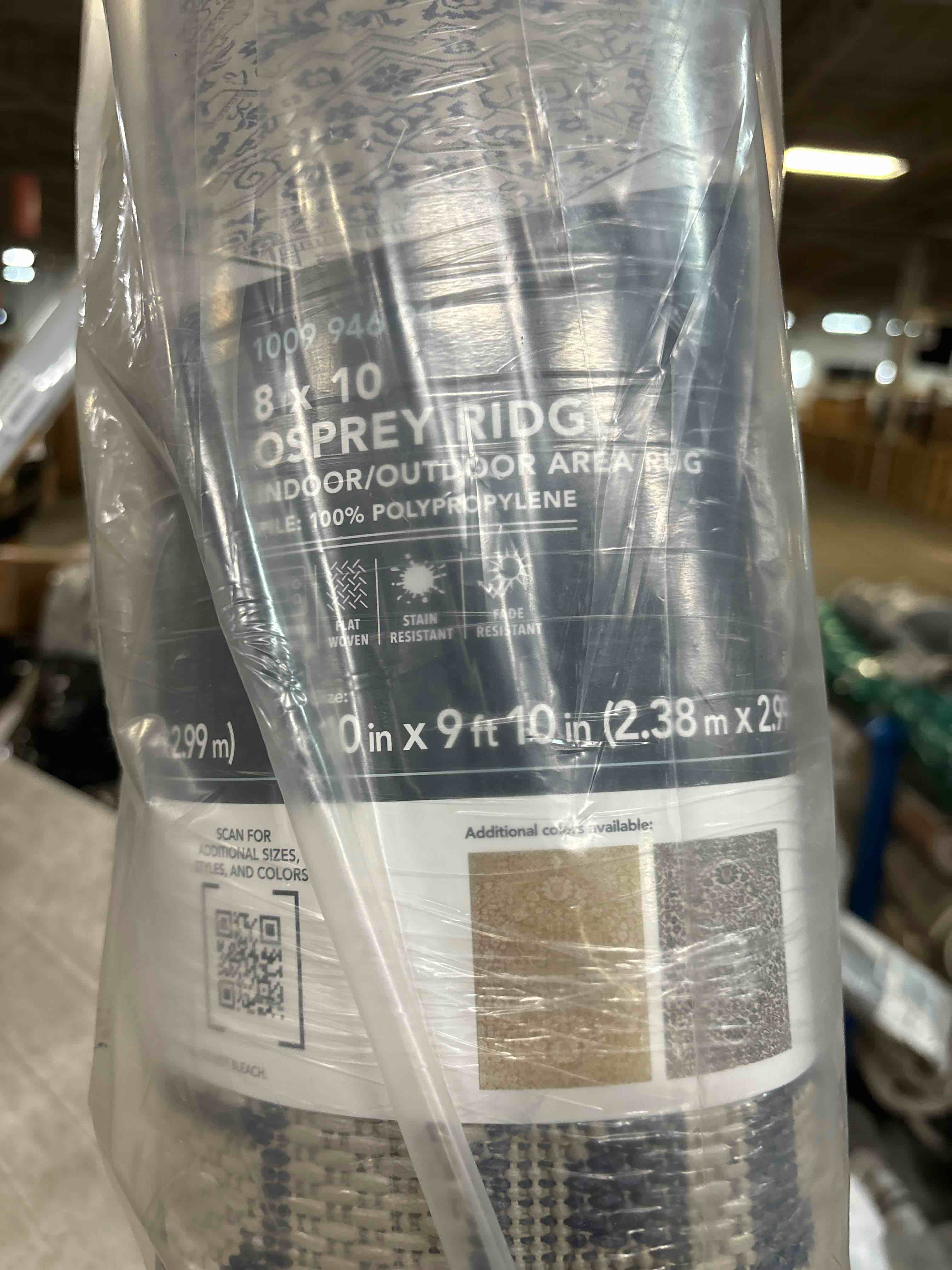 Osprey Blue 8 ft. x 10 ft. Floral Medallion Indoor/Outdoor Area Rug