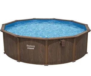 Bestway Hydrium Galvanized Steel Wall Above Ground Pool Set 16' x 52" | Semi-Permanent, Year-Round Swimming Pool | Includes Sand Filter, Skimmer, Ladder, Ground Cloth, Cover