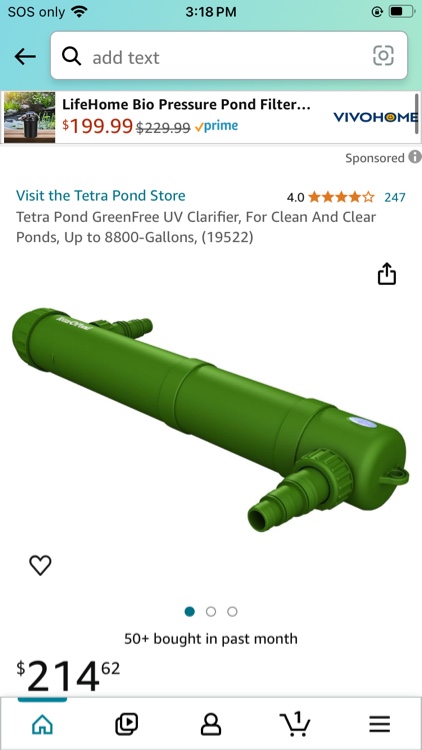 Tetra Pond GreenFree UV Clarifier, For Clean And Clear Ponds, Up to 8800-Gallons, (19522)