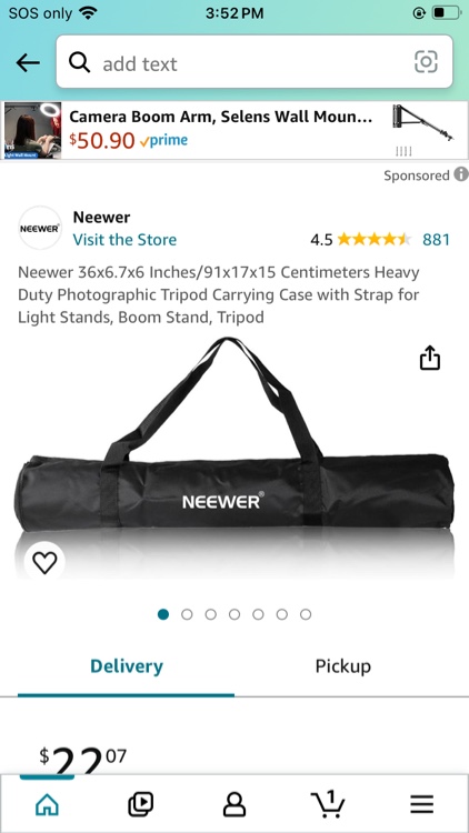 Neewer 36x6.7x6 Inches/91x17x15 Centimeters Heavy Duty Photographic Tripod Carrying Case with Strap for Light Stands, Boom Stand, Tripod