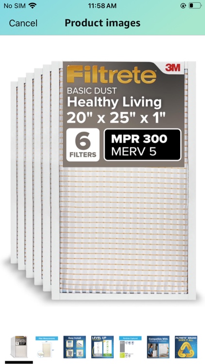 Filtrete 20x25x1 AC Furnace Air Filter, MERV 5, MPR 300, Capture Unwanted Particles, 3-Month Pleated 1-Inch Electrostatic Air Cleaning Filter, 6-Pack (Actual Size19.69x24.69x0.81 in)