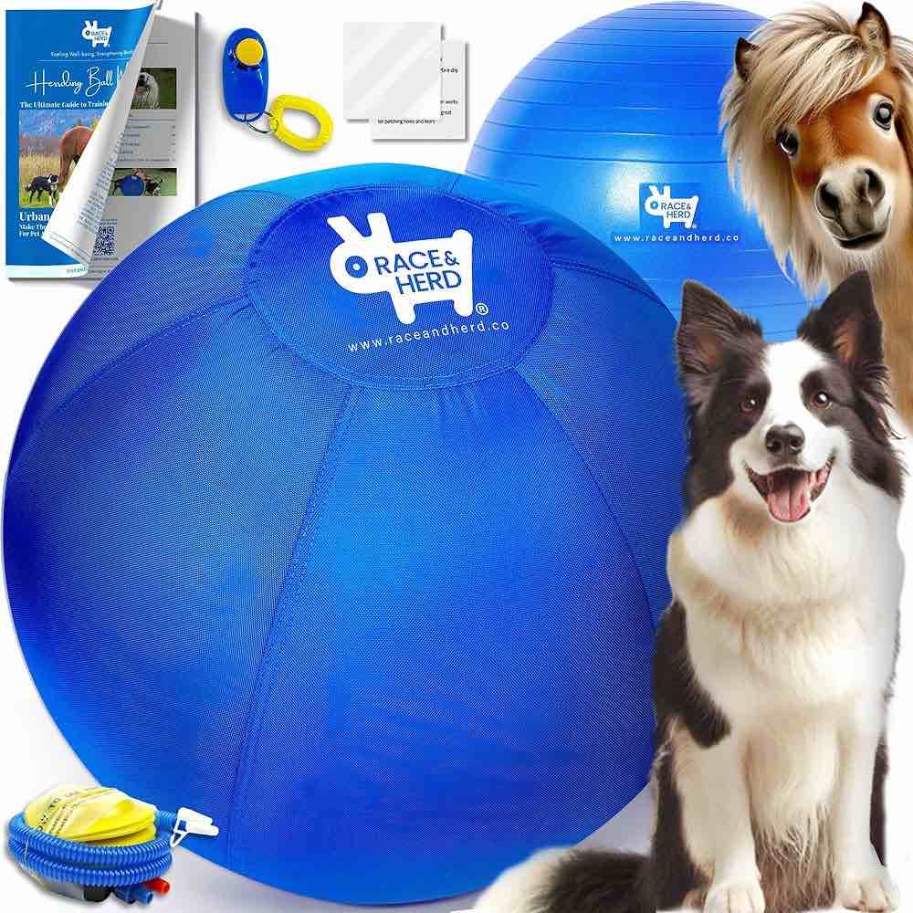 Race&Herd Herding Ball for Dogs Medium, 25" Complete Set Dog Ball, Horse Ball | Medium Dog Toys, Hearding Ball, Horse Toys, Herding Balls for Cattle Dogs, Herding Ball for Australian Shepherd