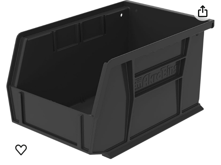 1 of the 3 are cracked!!! Akro-Mils 30270 Plastic Storage Stacking Hanging Akro Bin, 18-Inch by 16-Inch by 11-Inch, Black, Case of 3