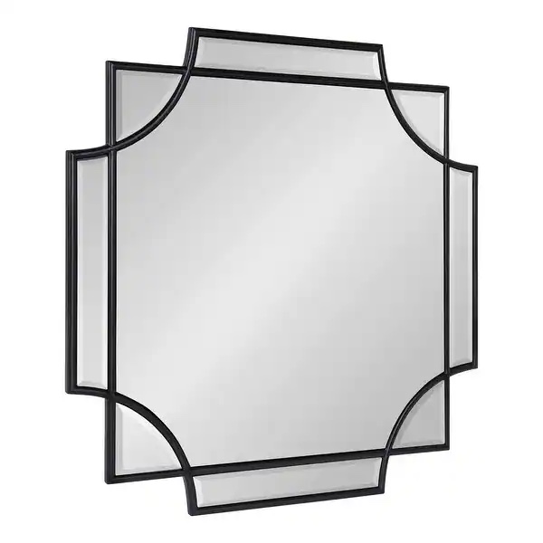 Kate and Laurel Minuette Traditional Decorative Framed Wall Mirror - 24x24 - Black