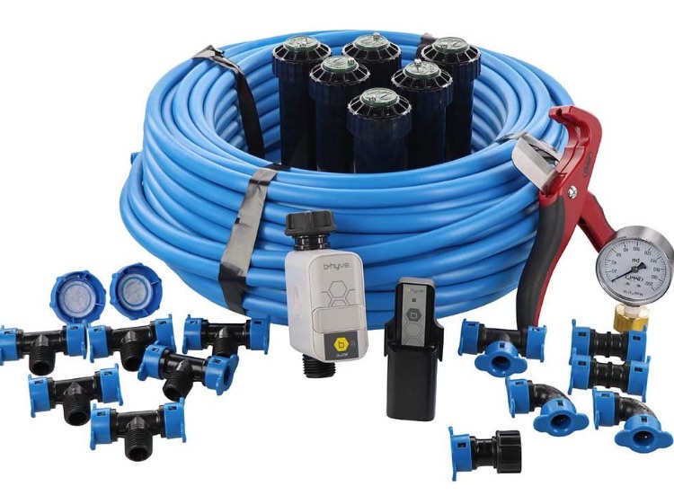 In-Ground Sprinkler System with B-hyve Wi-Fi Hose Watering Timer and Hub
