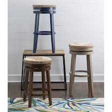 Granville Swivel Solid Wood Woven Seat Bar & Counter Stool
