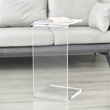 Bassheva Acrylic Side Table - Multipurpose Modern Furniture for Use as Lap Desk, Coffee Table, or End Table in Living Rooms and Offices