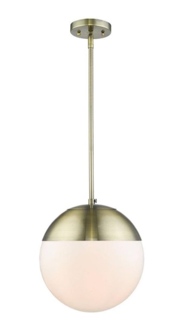 Dixon Pendant in Aged Brass with Clear Glass and Aged Brass Cap