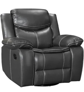 Black faux leather recliner