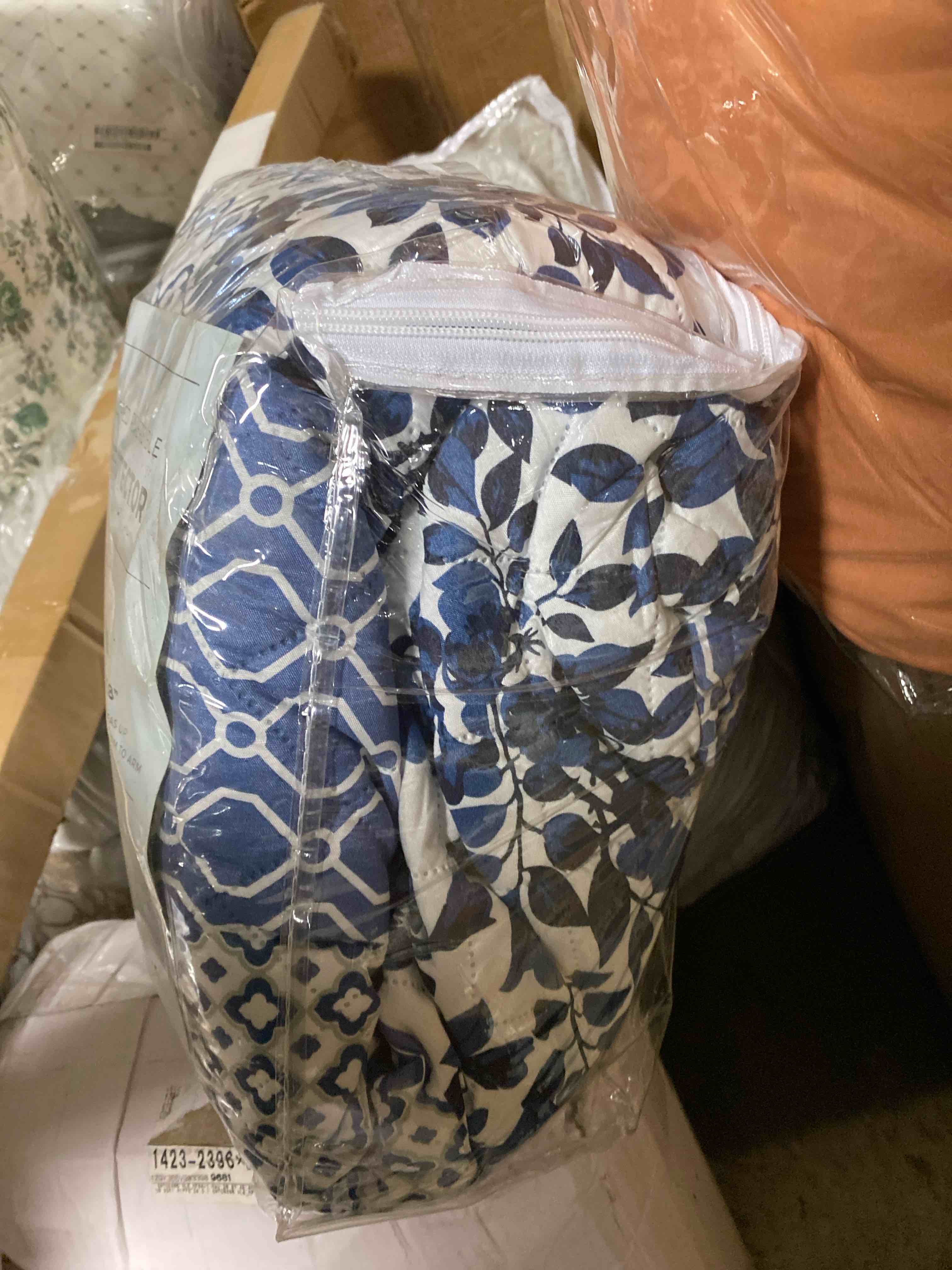 Great Bay Home Patchwork Scalloped Printed Furniture Protector Stain