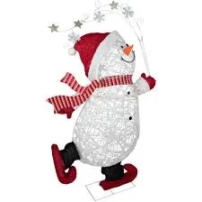 56" Lighted Ice Skating Snowman Outdoor Decoration