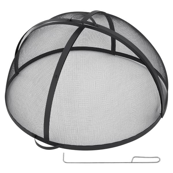 41" Round Outdoor Mesh Fire Pit Spark Screen Cover with Hinged Door 