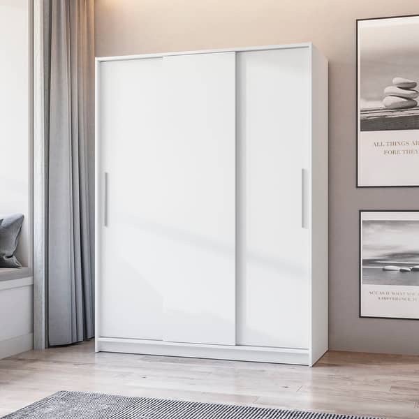 Polifurniture Denmark Bedroom Armoire with 3 Sliding Doors - White