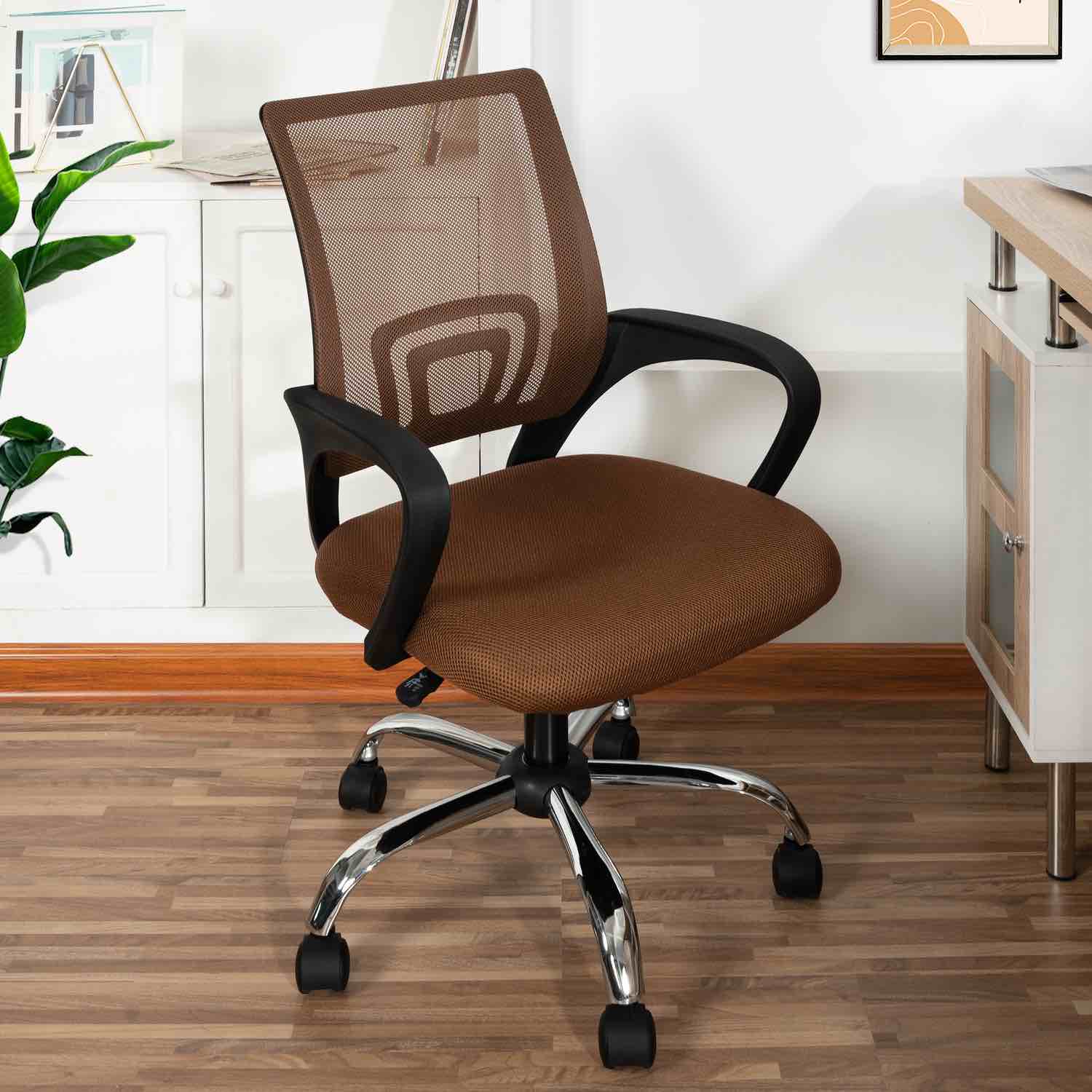 Ivana Swivel Mesh Office Chair brown