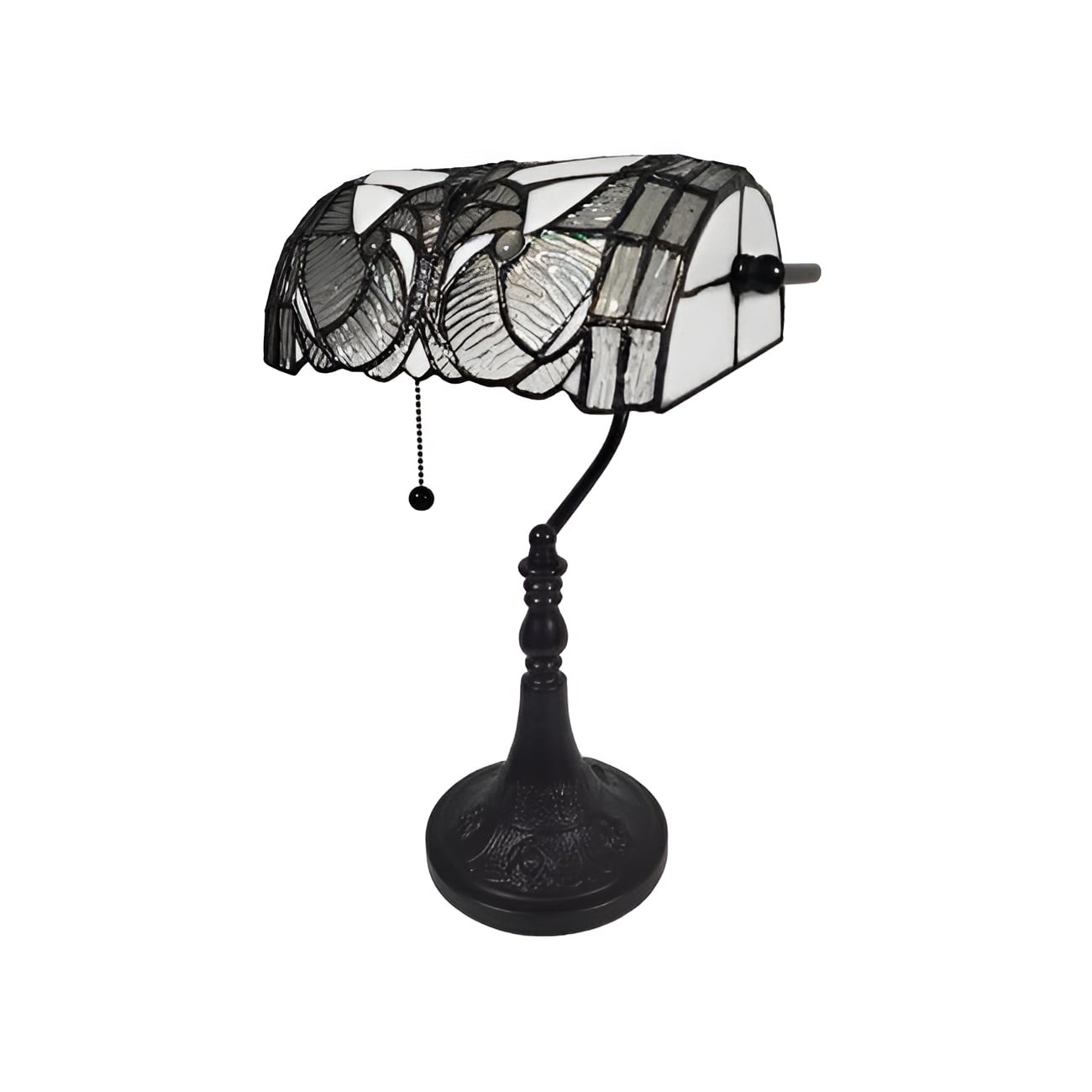 Amora Lighting Tiffany Style Vintage Banker Lamp - 16  Tall