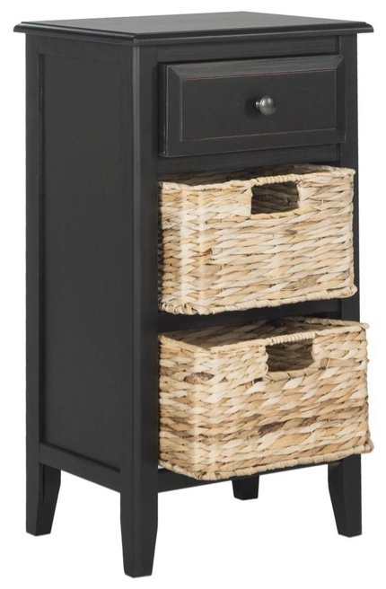 Safavieh Everly Contemporary Side Table with Drawer and Two Baskets