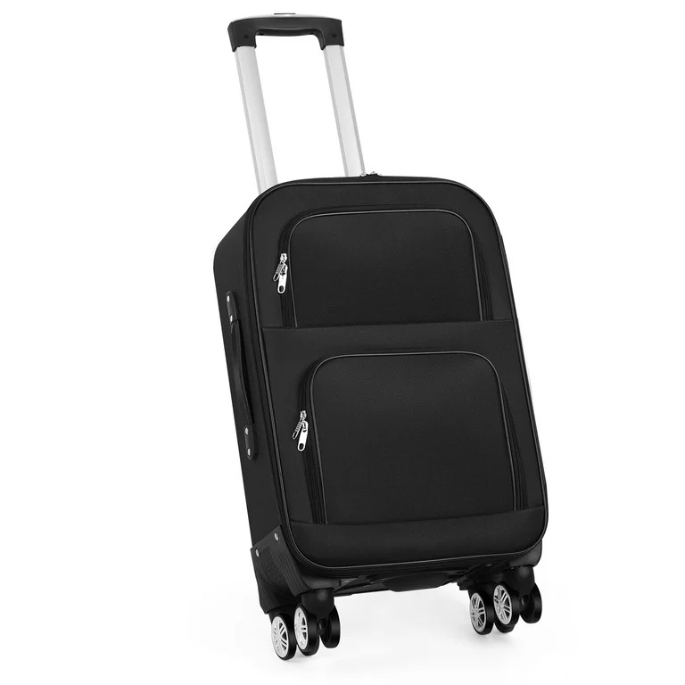 Terby 20” Softside Carry On Luggage, Unisex, Spinner Wheels, Black