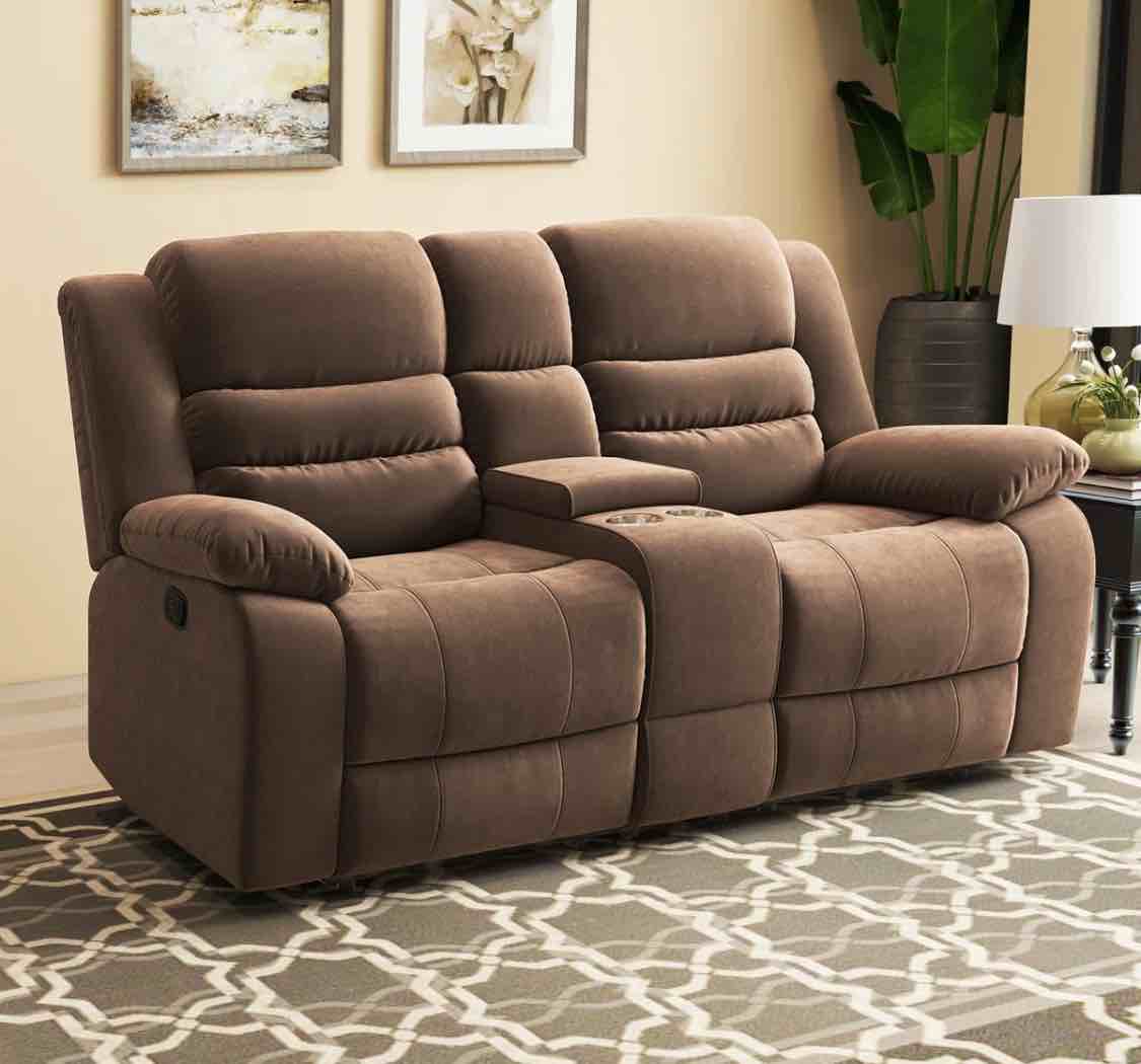 Toshiaki 71.5" Wide Overwide Microfiber Manual Reclining Loveseat Sofa with Storage Box and Cupholders