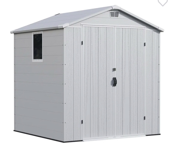 6 Ft. W X 6 Ft. D Resin Outdoor Storage Shed, Weather-Resistant Outdoor Storage With Reinforced Design