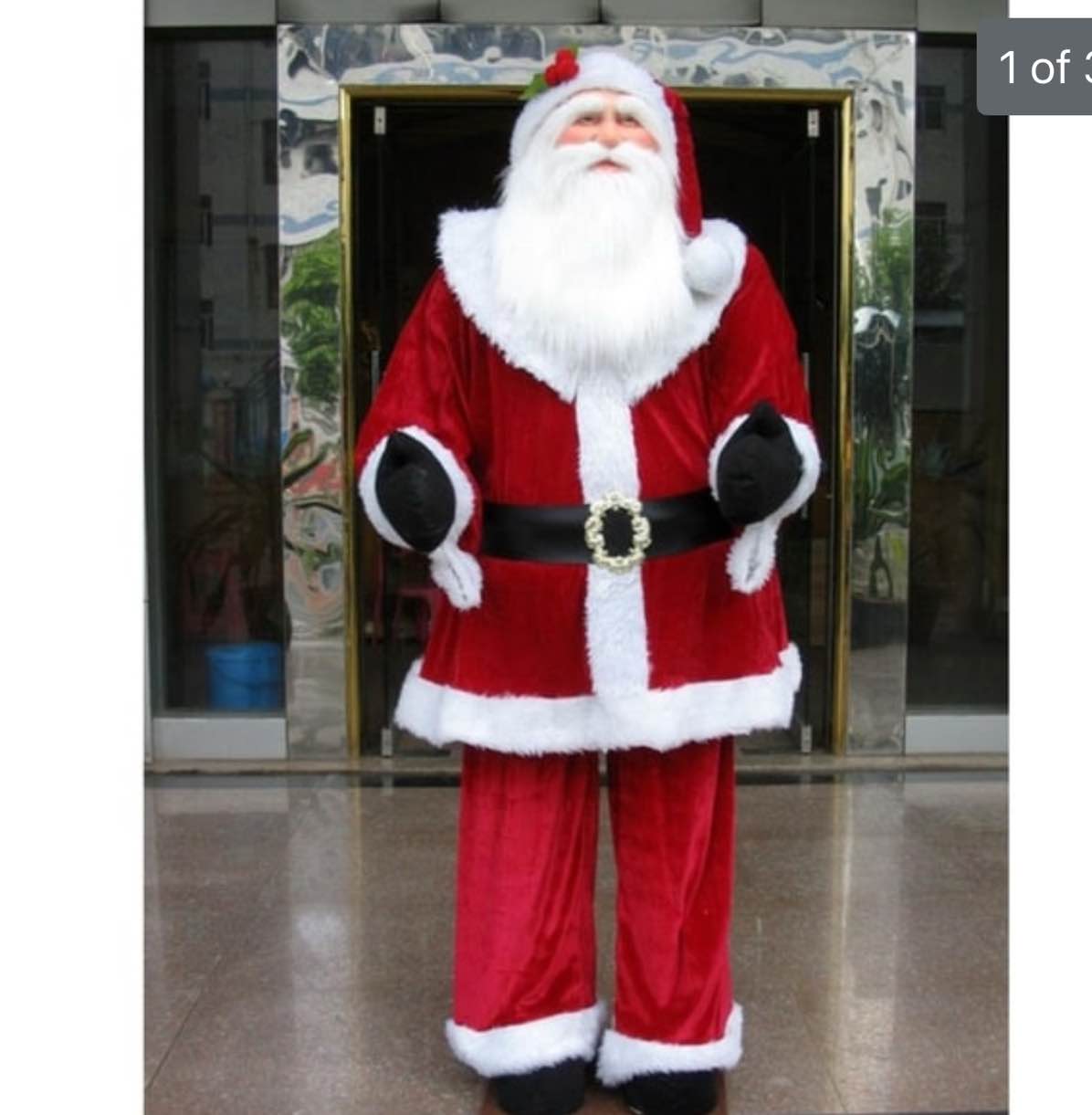 Huge 6 Foot Life-Size Decorative Plush Santa Claus - Sitting or Standing