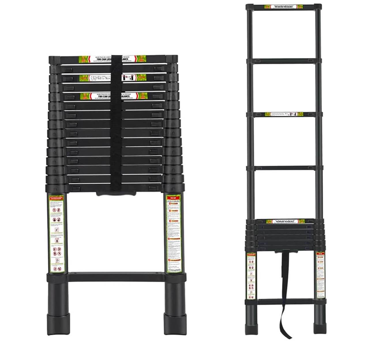 Extension Ladder, 20.3FT RIKADE Aluminum Telescoping Ladder with Non-Slip Feet, Portable Telescopic Ladder for Household and Outdoor 330lb Capacity