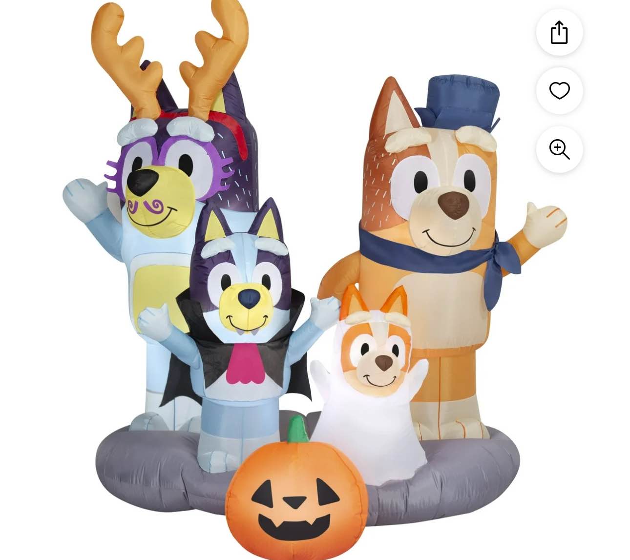 Gemmy Halloween Inflatable Bluey and Family Scene, 5.5 ft Tall, Multi