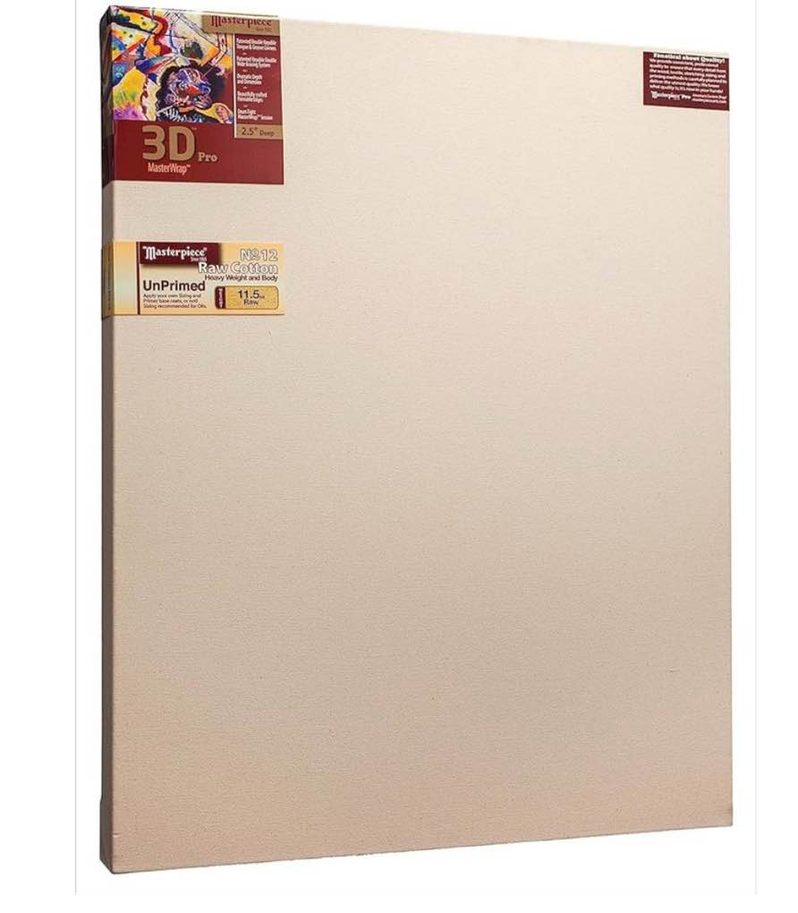 MASTERPIECE Z1DS-1219 3D Pro 2.5" Deep Sausalito Heavy Weight and Texture 14 oz Cotton Stretched Canvas 12" x 19" 