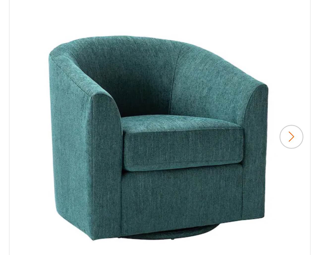 Antonia Teal Barrel Chair with Metal Swivel Base