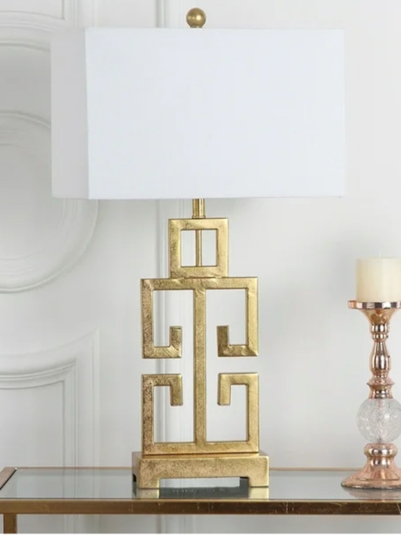 Safavieh 29 in. H Greek Key Geometric Glam Table Lamp