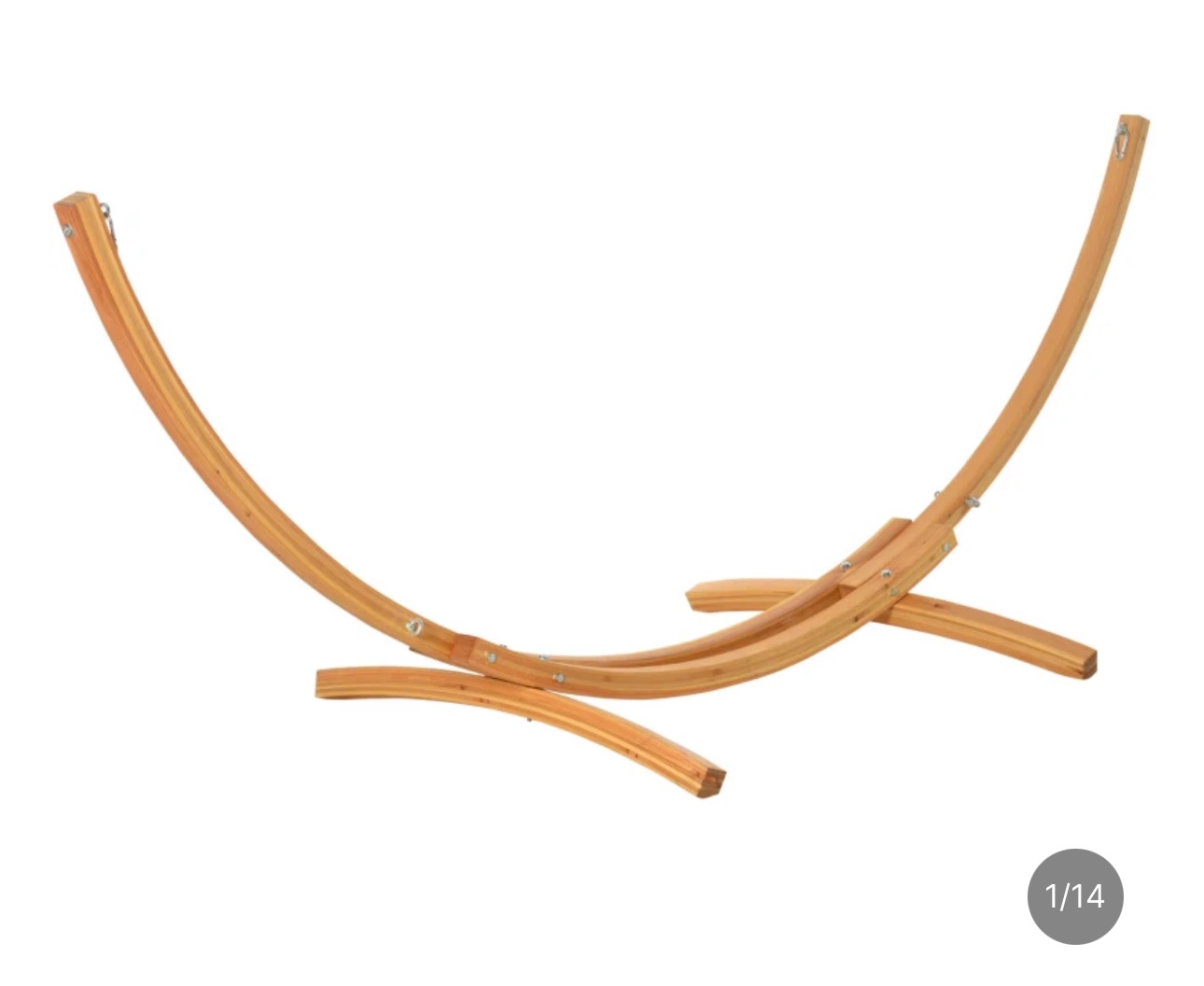Outsunny 10.6' Wooden Hammock Stand Universal Garden Picnic Camp Accessories, 264lbs, Natural