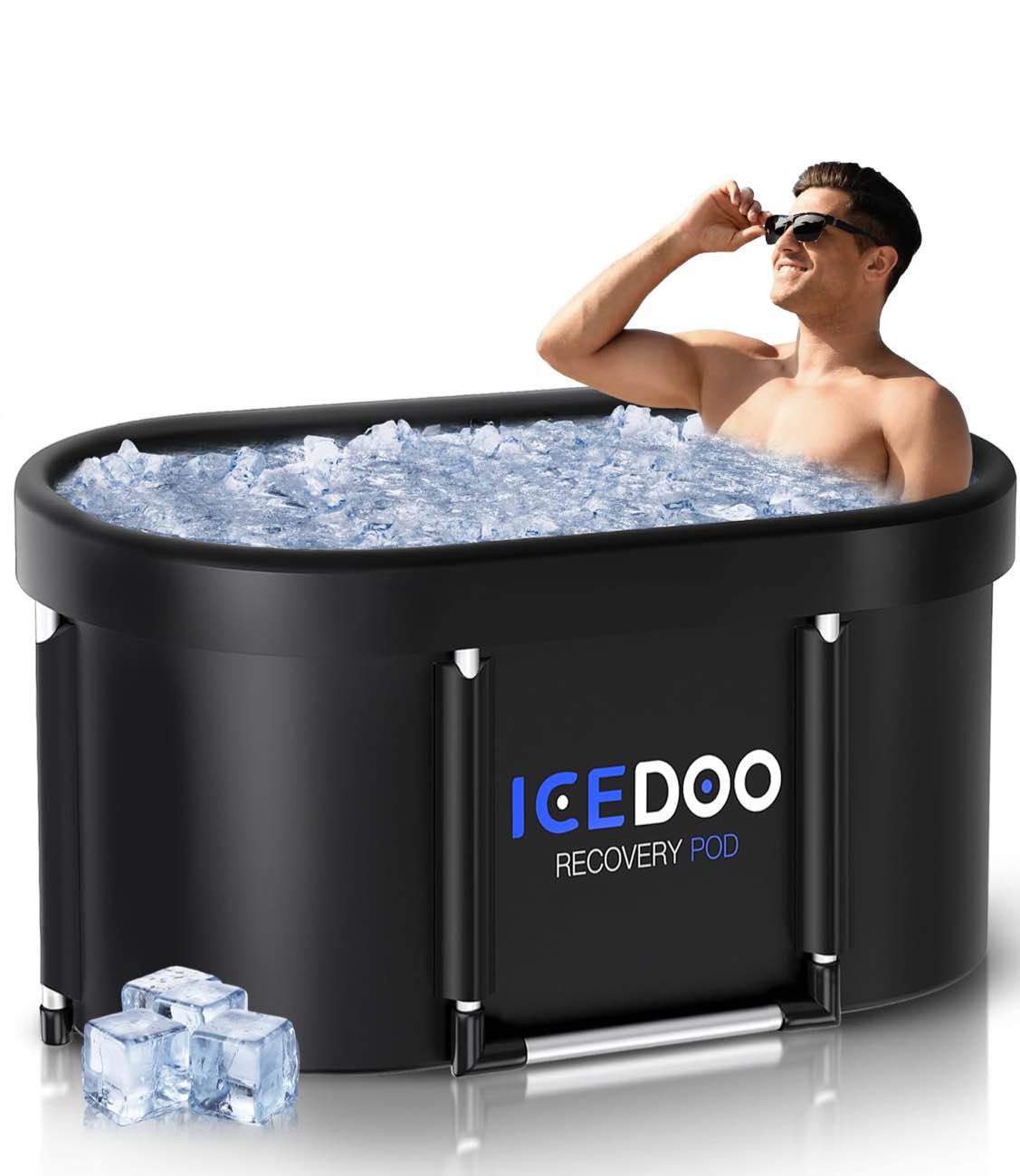 Upgraded XL Athlete's Collapsible Ice Bath Tub,129 Gal Large Cold Plunge Tub for Athletes With Cover, portable Clawfoot Bathtubs Cold Water Therapy Ice Baths at Home,Gym