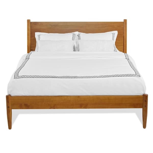 Camaflexi Mid-Century Castanho, Full Size, Panel Headboard, Platform Bed