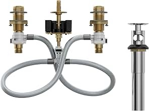 Moen Brass Widespread Bathroom Sink Faucet Rough-In Valve with Drain Assembly, Featuring M-PACT Technology, 9000