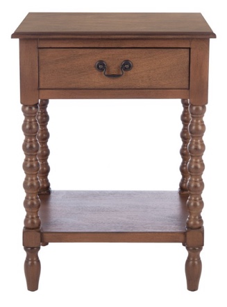 Safavieh Athena Solid 1 Drawer Accent Table  Brown