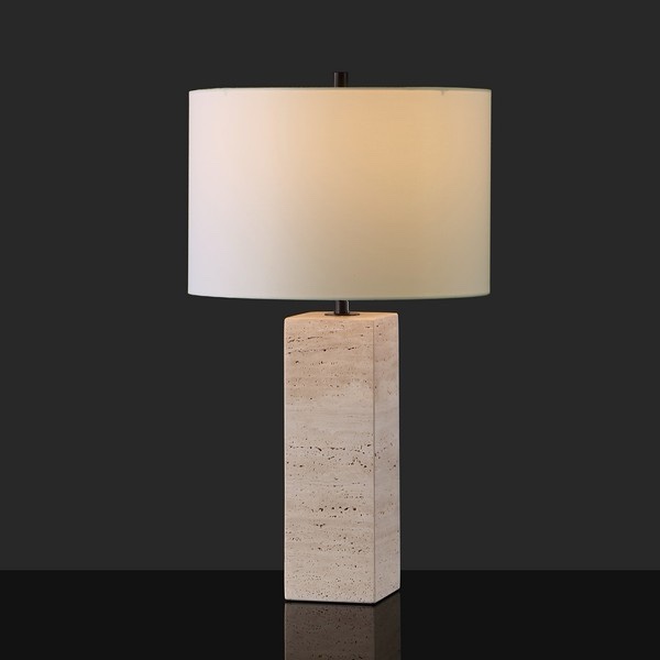 CTL1066A Katebryn Travertine Table Lamp&#44; Travertine & Black